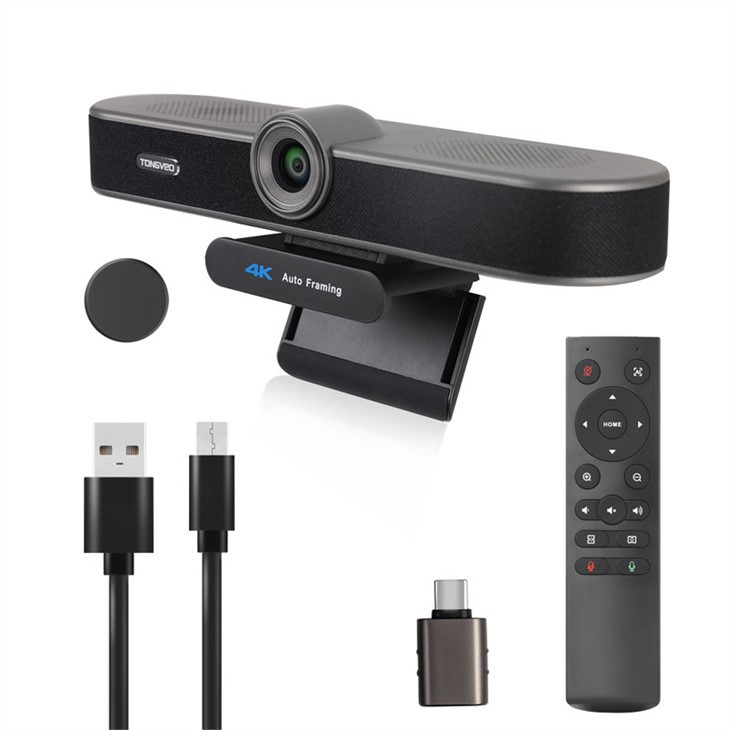 Compact USB 3-in-1 Webcam with Microphone for Small Conference Rooms and PCs Compact USB 3-in-1 Webcam with Microphone for Small Conference Rooms and PCs